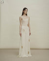 SWAYING 24 Autumn and Winter Crochet Splicing Suspender Long Skirt SW-SW24AW2L08-BAI White
